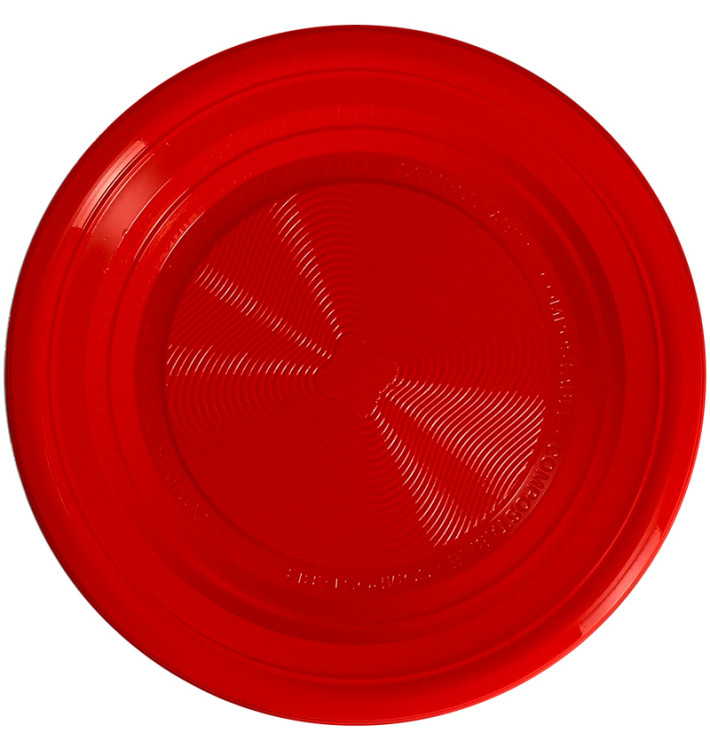 Bord PLA Plat rood Ø17 cm (425 stuks) Bord PLA Plat rood Ø17 cm (425 stuks)