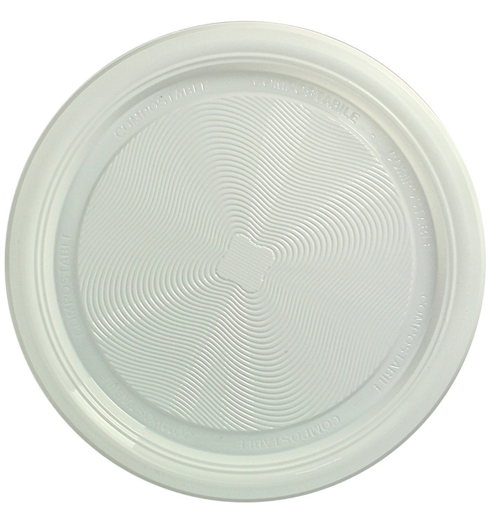 Plastic bord PLA Plat wit Ø17 cm (425 stuks) Plastic bord PLA Plat wit Ø17 cm (425 stuks)