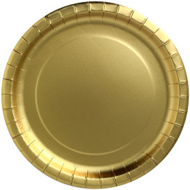 Papieren bord Rond vormig "Party Shinen" goud Ø34cm (45 stuks)