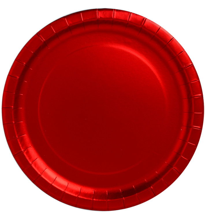 Papieren bord Rond vormig "Party" rood Ø34cm (45 stuks) Papieren bord Rond vormig "Party" rood Ø34cm (45 stuks)