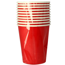 Papieren beker rood 9Oz/240ml "Party" (300 stuks)