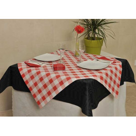 Voorgesneden papieren tafelkleed rood Checkers 40g 1,2x1,2m (400 stuks) 