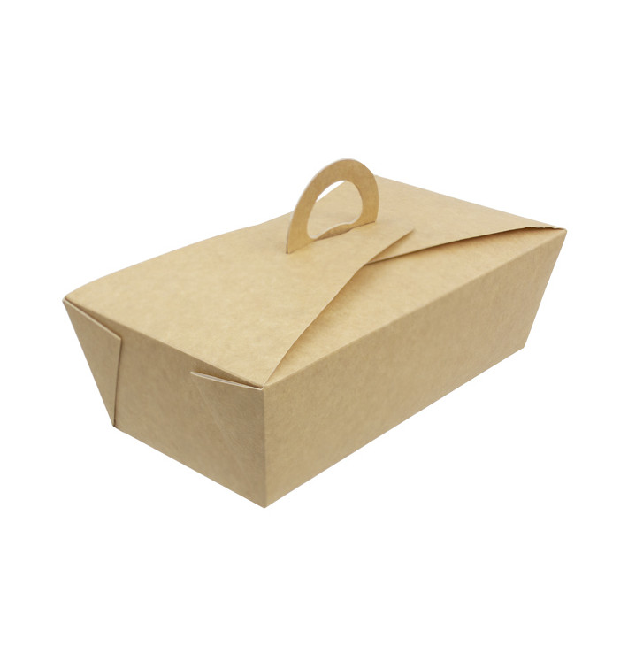 American Box with handles "Doggy Bag" Kraft 20x10x7cm (20 stuks) 