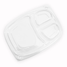 Plastic Deksel transparant Container 3C 1050/1250ml 25,5x18,9x2cm (20 stuks) 