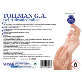 Antibacteriële Hydroalcoholische Sanitaire Gel 5000ml (1 stuk) 