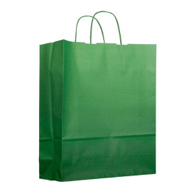 Papieren zak met handgrepen Groen 100g 25+11x31cm (25 stuks) 