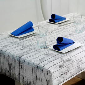 Voorgesneden papieren tafelkleed "Wit Hout" 37g 1x1m (400 stuks) 