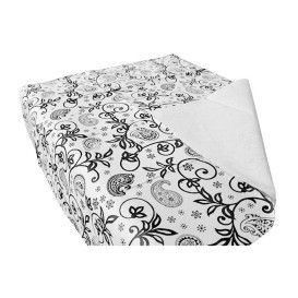 Voorgesneden papieren tafelkleed "Cachemir" zwart 37g 1,2x1,2m (300 stuks) 