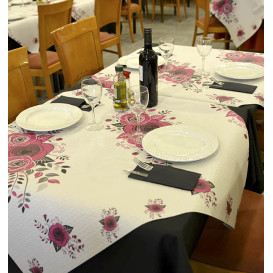Voorgesneden papieren tafelkleed "Bouquet" 37g 1,2x1,2m (300 stuks) 