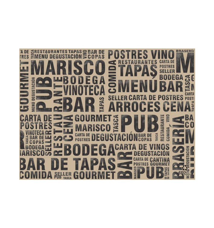 Papieren Placemats 30x40cm kraft "Gourmet" 40g (1000 stuks)