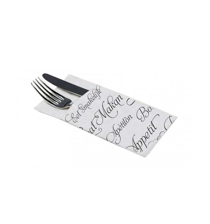 Zakvouw papieren servet "Enjoen enour meal" 40x40cm (960 stuks) Zakvouw papieren servet "Enjoen enour meal" 40x40cm (960 stuks)