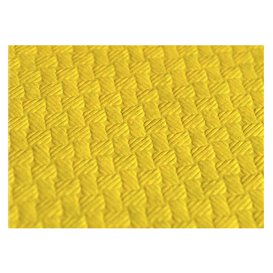 Voorgesneden papieren tafelkleed geel 40g 1,2x1,2m (300 stuks) 
