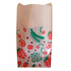 Papieren voedsel zak Fruit Design 18+10x32cm (100 stuks) 