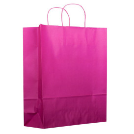 Papieren zak met handgrepen fuchsia 100g 25+11x31cm (25 stuks) 