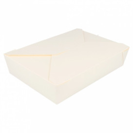 Papieren take-out Container "American" wit 19,7x14x4,6cm 1470ml (50 stuks) 