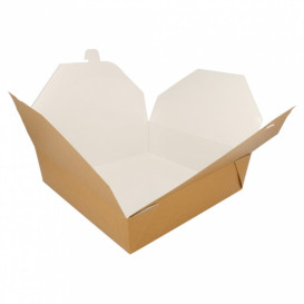 Papieren take-out Container "American" Naturel 21,7x21,7x6cm 2910ml (35 stuks) 