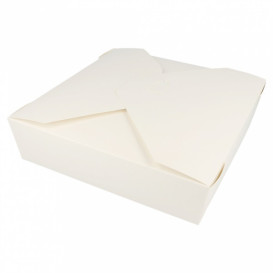 Papieren take-out Container "American" wit 21,7x21,7x6cm 2910ml (140 stuks) 