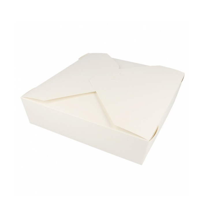 Papieren take-out Container "American" wit 21,7x21,7x6cm 2910ml (140 stuks) Papieren take-out Container "American" wit 21,7x21,7x6cm 2910ml (140 stuks)