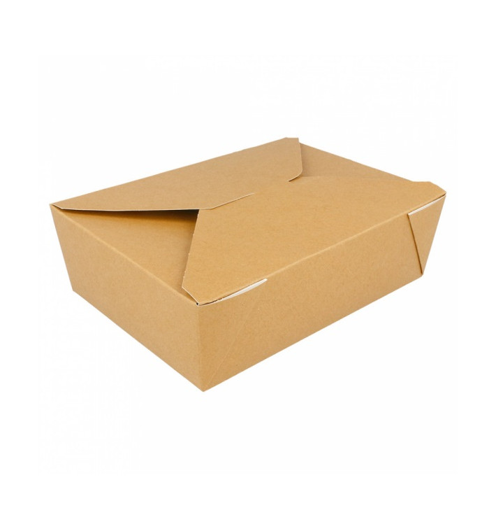 Papieren take-out Container "American" Naturel 19,7x14x6,4cm 1980ml (50 stuks) Papieren take-out Container "American" Naturel 19,7x14x6,4cm 1980ml (50 stuks)