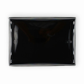 Plastic dienblad met Deksel zwart 16x22cm (15 stuks) 