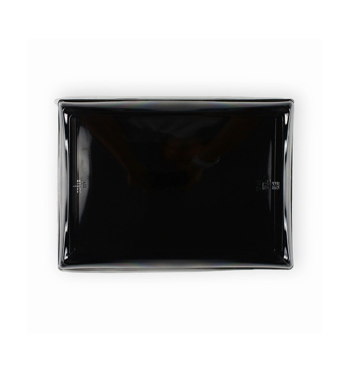 Plastic dienblad met Deksel zwart 16x22cm (15 stuks) 