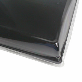 Plastic dienblad met Deksel zwart 16x22cm (15 stuks) 