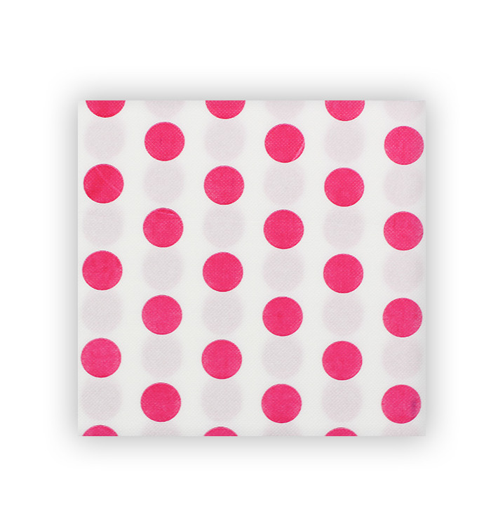 Papieren servet dubbel punt "Polkadots Fuchsia" 40x40cm (50 stuks) Papieren servet dubbel punt "Polkadots Fuchsia" 40x40cm (50 stuks)