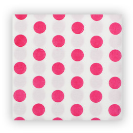 Papieren servet dubbel punt "Polkadots Fuchsia" 40x40cm (600 stuks) 