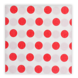 Papieren servet dubbel punt "Polkadots Rood" 40x40cm (50 stuks) 