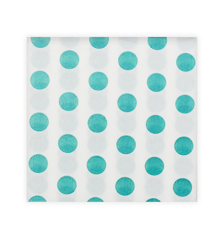 Papieren servet dubbel punt "Polkadots Turkoois" 40x40cm (50 stuks) Papieren servet dubbel punt "Polkadots Turkoois" 40x40cm (50 stuks)