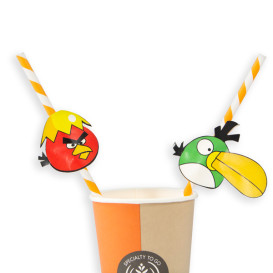 Papieren rechte rietjes "Pápotjeos" Design Ø0,6cm 24cm (1000 stuks)