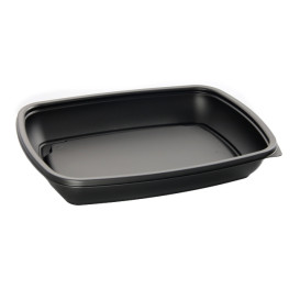 Plastic deli Container PP zwart 600ml 23x16,5cm (75 stuks) 