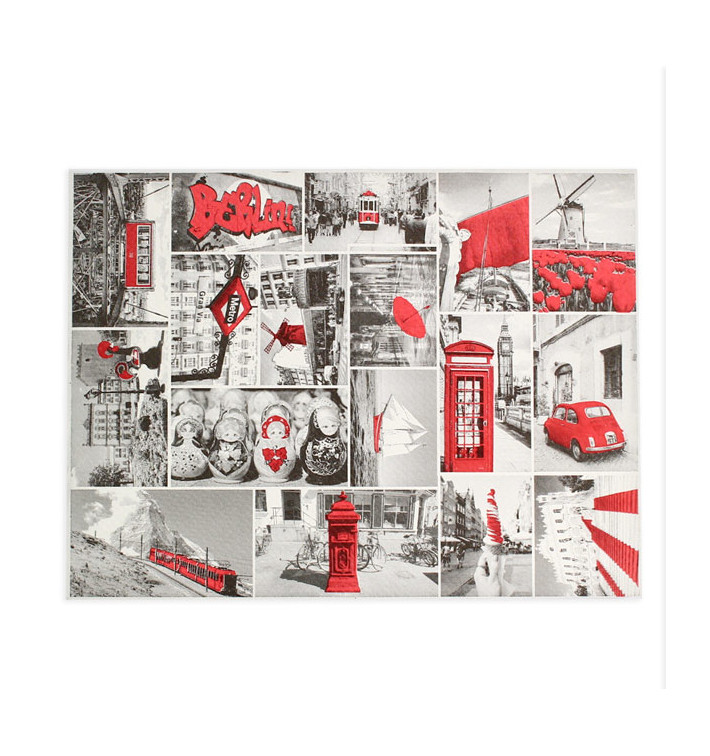 Papieren Placemats 30x40cm "Europa" 50g (500 stuks) Papieren Placemats 30x40cm "Europa" 50g (500 stuks)