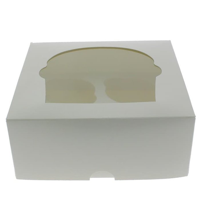 Papieren Cake vorm zak 4 Slot wit 17,3x16,5x7,5cm (20 stuks) 