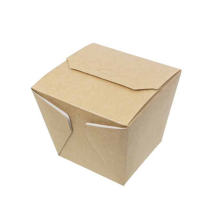 Papieren take-out Container Wok kraft 450ml (350 stuks) Papieren take-out Container Wok kraft 450ml (350 stuks)