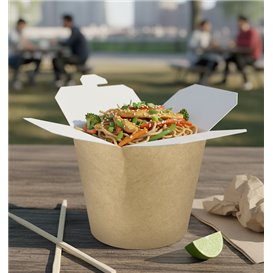 Papieren Take-Out Container 100% ECO Kraft 16Oz/480ml (50 stuks)