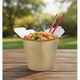 Papieren Take-Out Container 100% ECO Kraft 16Oz/480ml (50 stuks)