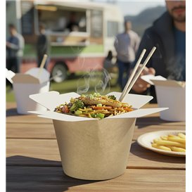Papieren Take-Out Container 100% ECO Kraft 26Oz/780ml (500 stuks)