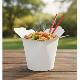 Papieren Take-Out Container 100% ECO Wit 16Oz/480ml (50 stuks)
