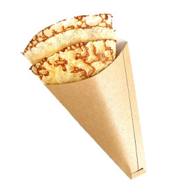 Papieren "Crêpes" kegels kraft 12x2,5x19cm 300g/m2 (100 stuks)