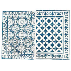 Papieren Placemats 30x40cm "Alhambra" Turkoois 50g/m² (1000 Stuks)