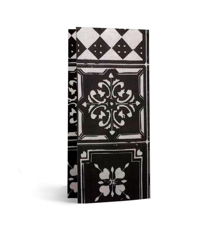 Papieren Servet Dubbel Punt 1/8 33x40cm "Alhambra" Zwart (50 stuks) Papieren Servet Dubbel Punt 1/8 33x40cm "Alhambra" Zwart (50 stuks)