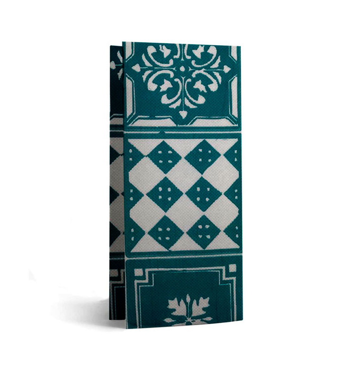 Papieren Servet Dubbel Punt 1/8 33x40cm "Alhambra" Turkoois (50 stuks) Papieren Servet Dubbel Punt 1/8 33x40cm "Alhambra" Turkoois (50 stuks)