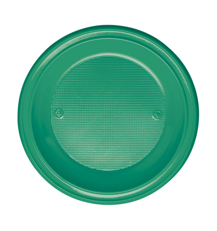 Plastic bord PS Diep groen Ø22 cm (600 stuks) Plastic bord PS Diep groen Ø22 cm (600 stuks)