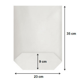 Papieren Zak met Zeshoekige Base Wit 23x35cm (100 stuks)