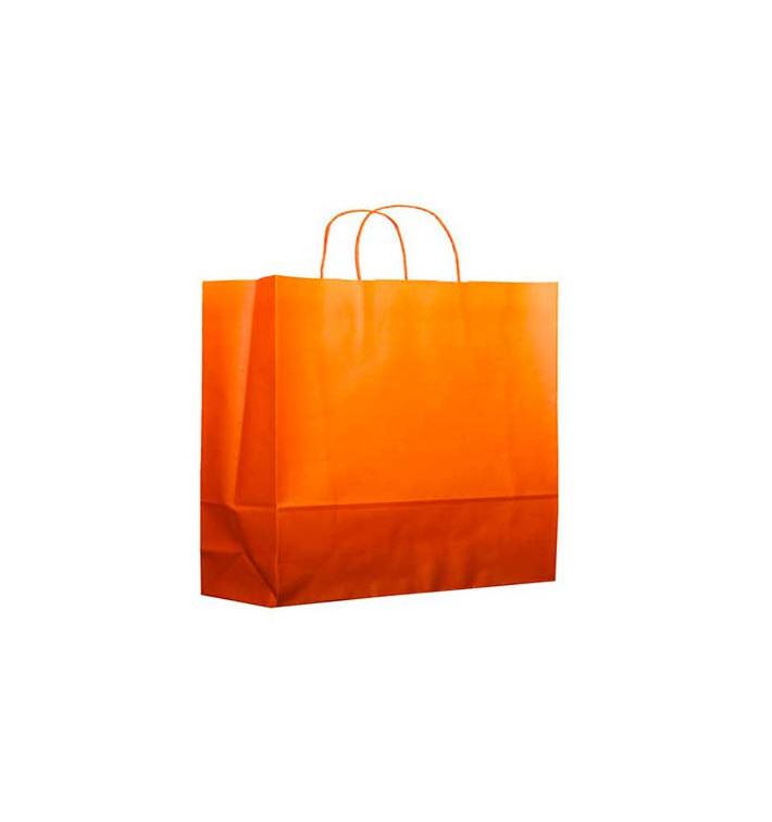 Papieren zak met handgrepen oranje 80g 20+10x29cm (25 stuks) Papieren zak met handgrepen oranje 80g 20+10x29cm (25 stuks)