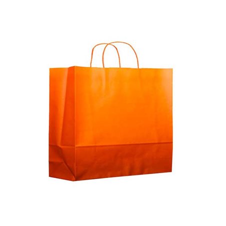 Papieren zak met handgrepen oranje 100g/m² 22+9x23cm (25 stuks) 