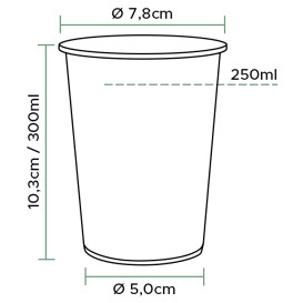 Stof gebaseerd op Maizena PLA beker  Bio transparant 299ml Ø7,8cm (2000 stuks)