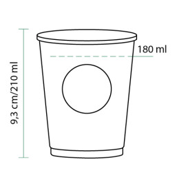 Papieren beker PLA "Biologisch" Vending Eco-Vriendelijk8 Oz/240ml Ø7,0cm (2.500 stuks)