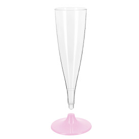 Herbruikbare Plastic Stam Fluitglas Mousserende Wijn Wit  140ml 2P (6 stuks)